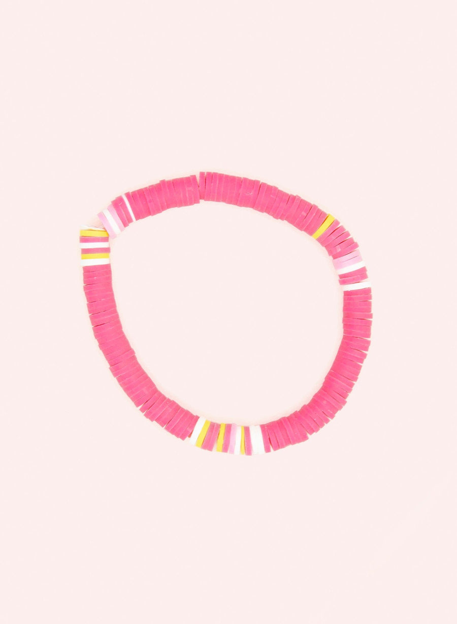 Pearl Bracelet • Flashy Pink, White & Yellow