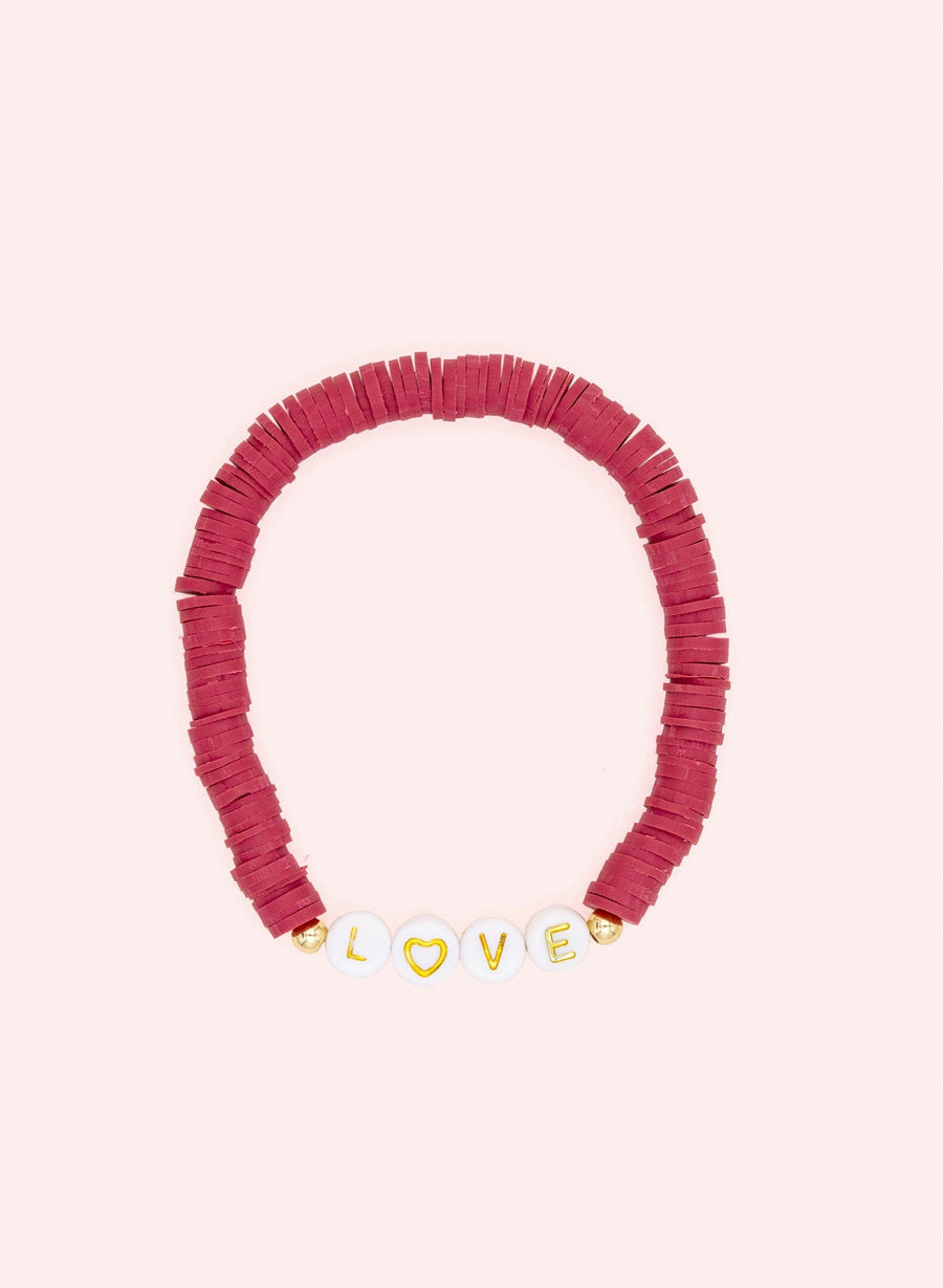 Bracciale di perle Love - Borgogna