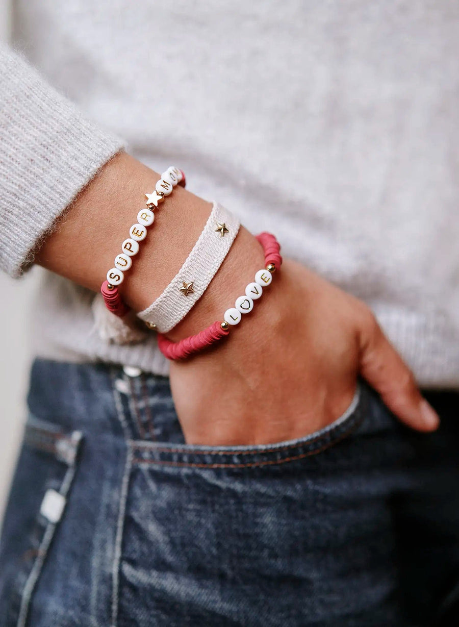 Pearl Bracelet Love • Burgundy