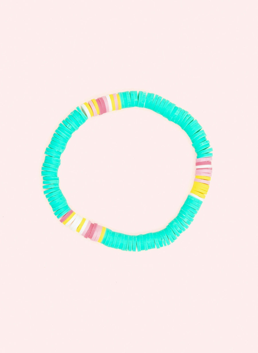 Bracelet de perles • Turquoise, rose & jaune