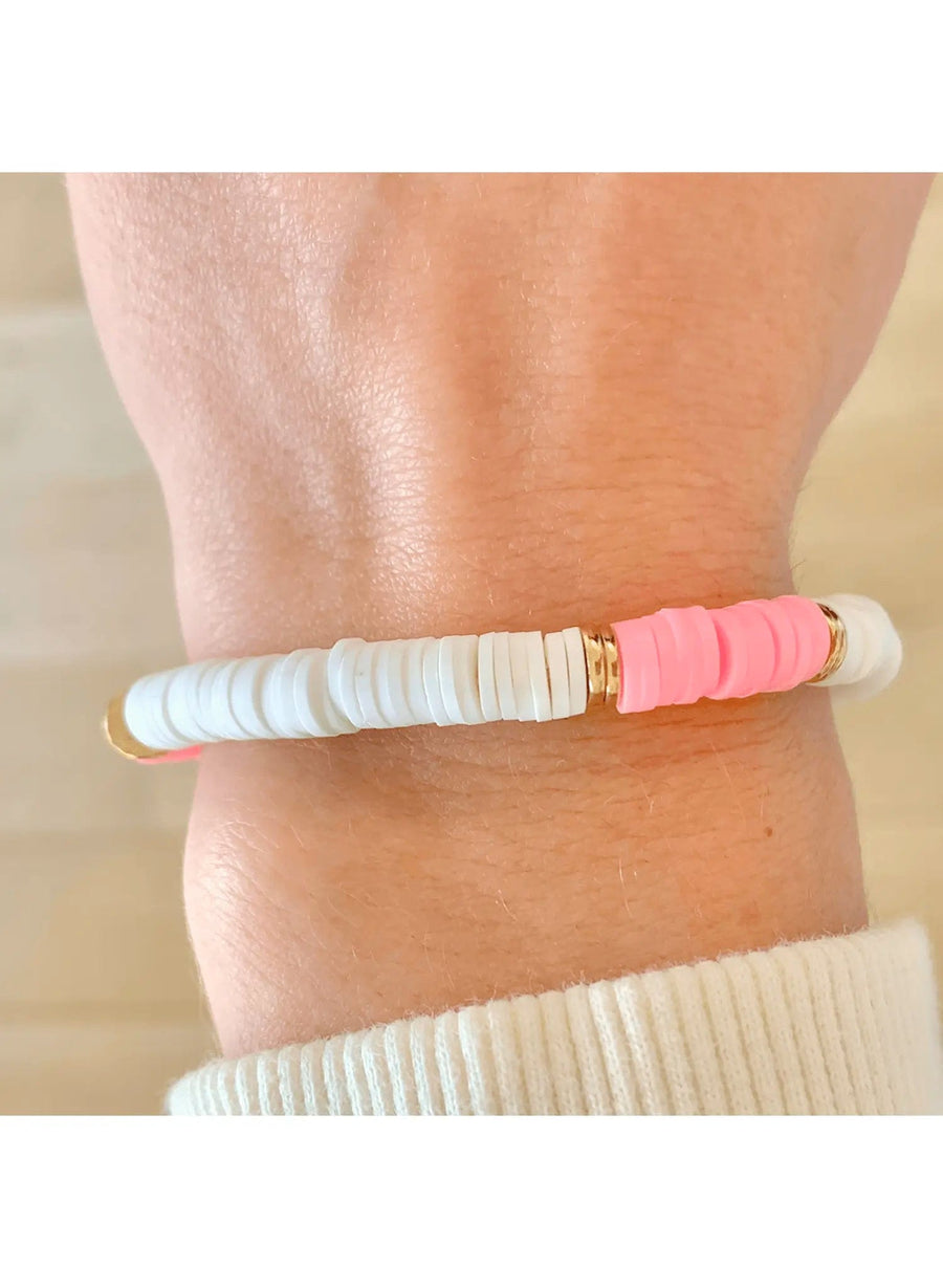 Bracciale di perle - Bianco, rosa e oro