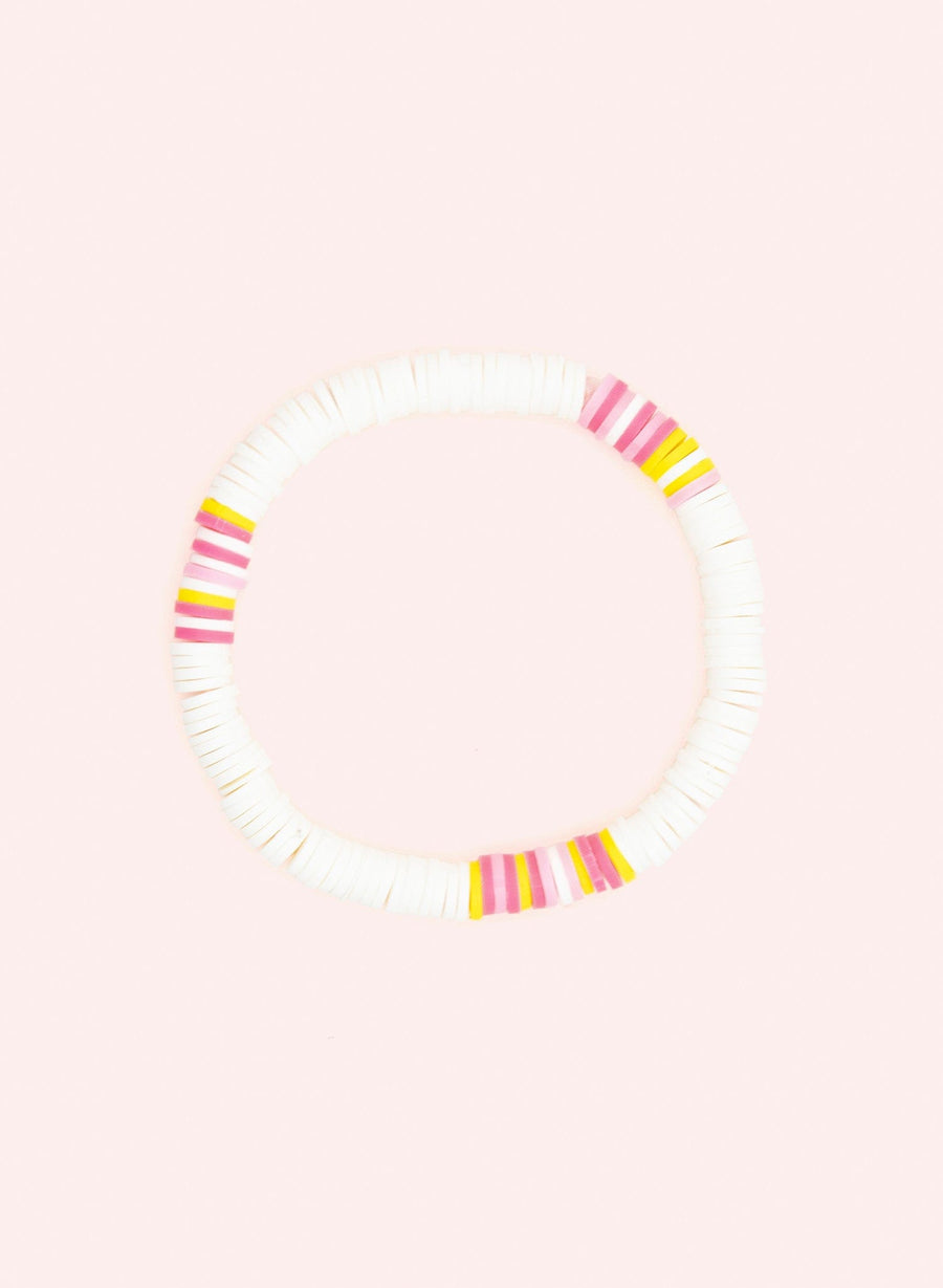 Bracciale di perle - Bianco, rosa e giallo