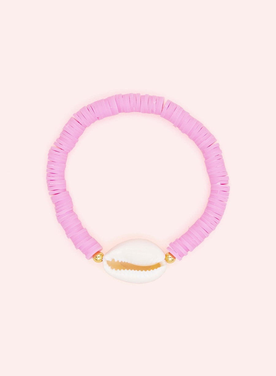 Coquille Bracelet de perles - Rose vif