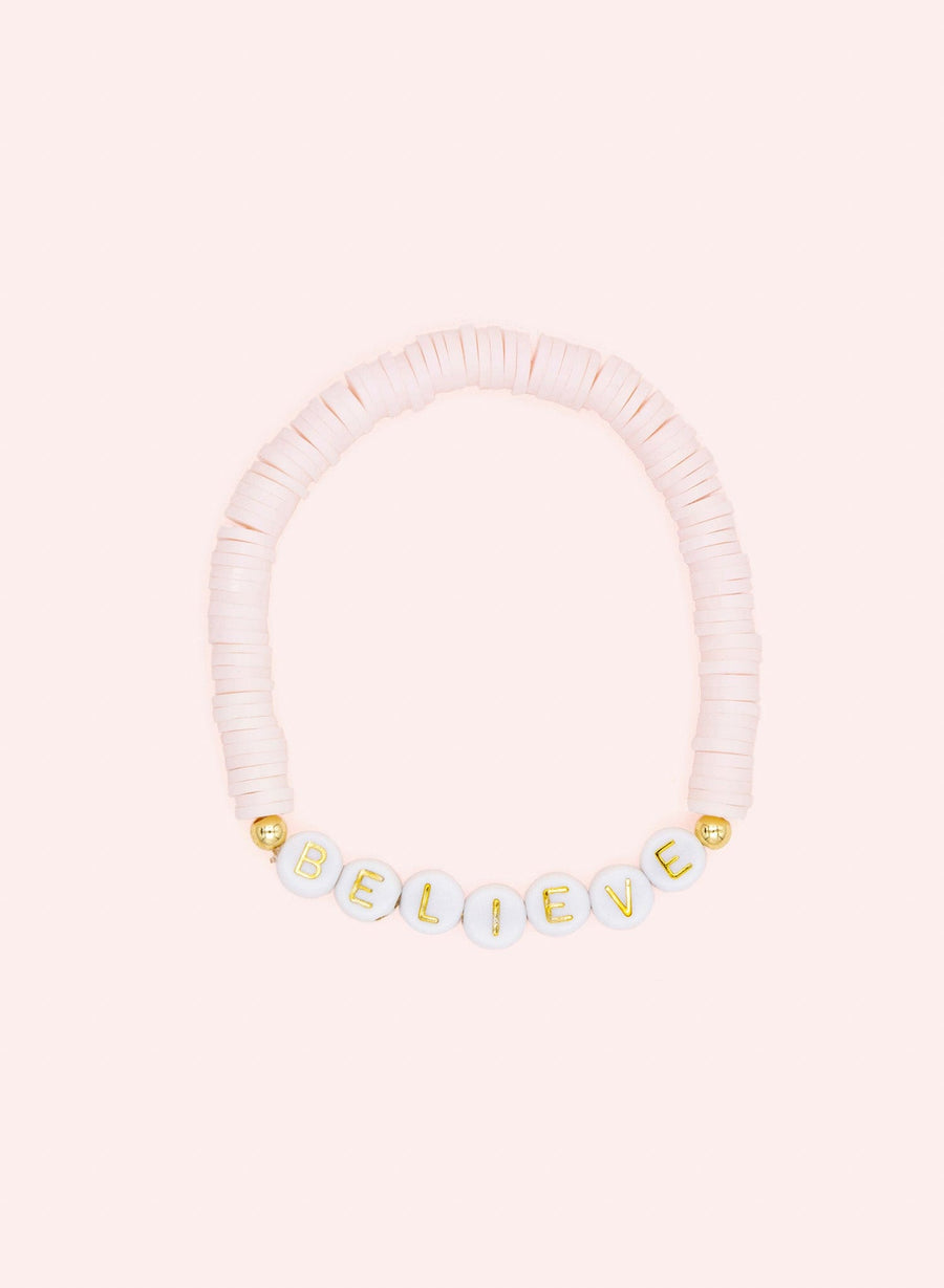 Parel Armband Believe • Lichtroze