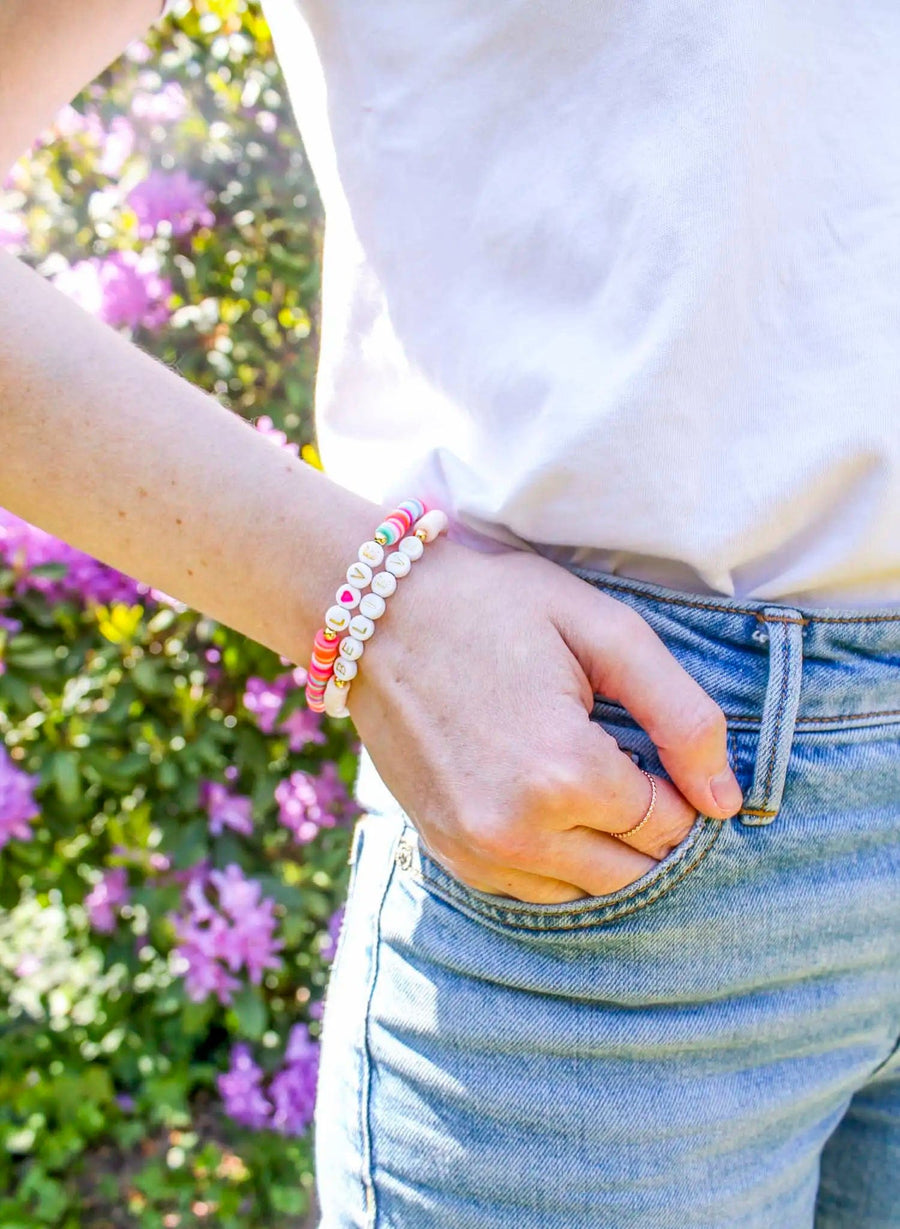 Believe • Bracelet de perles Rose clair 