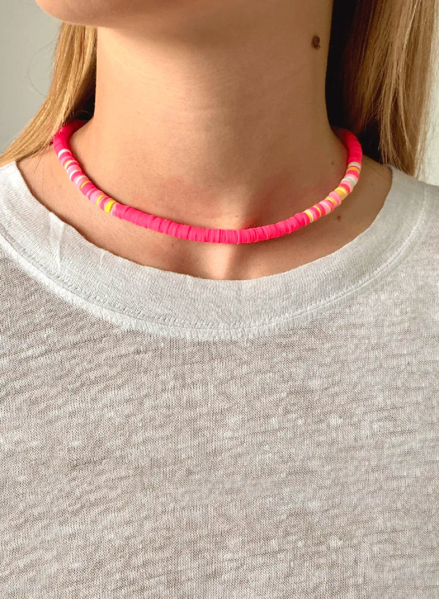 Parelketting - Flashy Roze, Wit & Geel