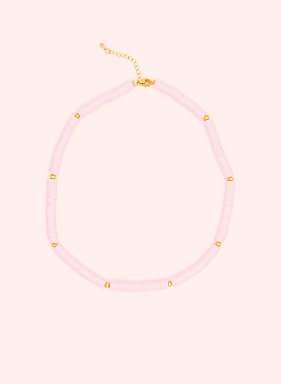 Pearl Necklace • Light Pink & Gold