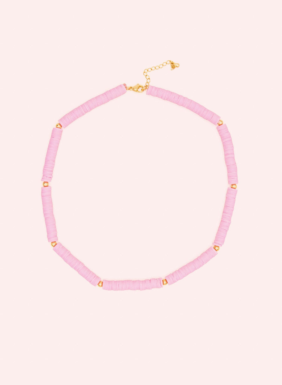 Collier de perles - rose et or