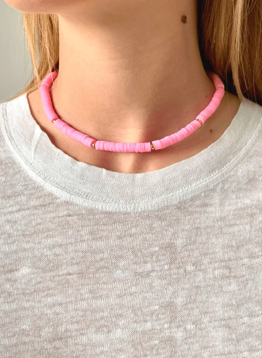 Parelketting - Roze & Goud