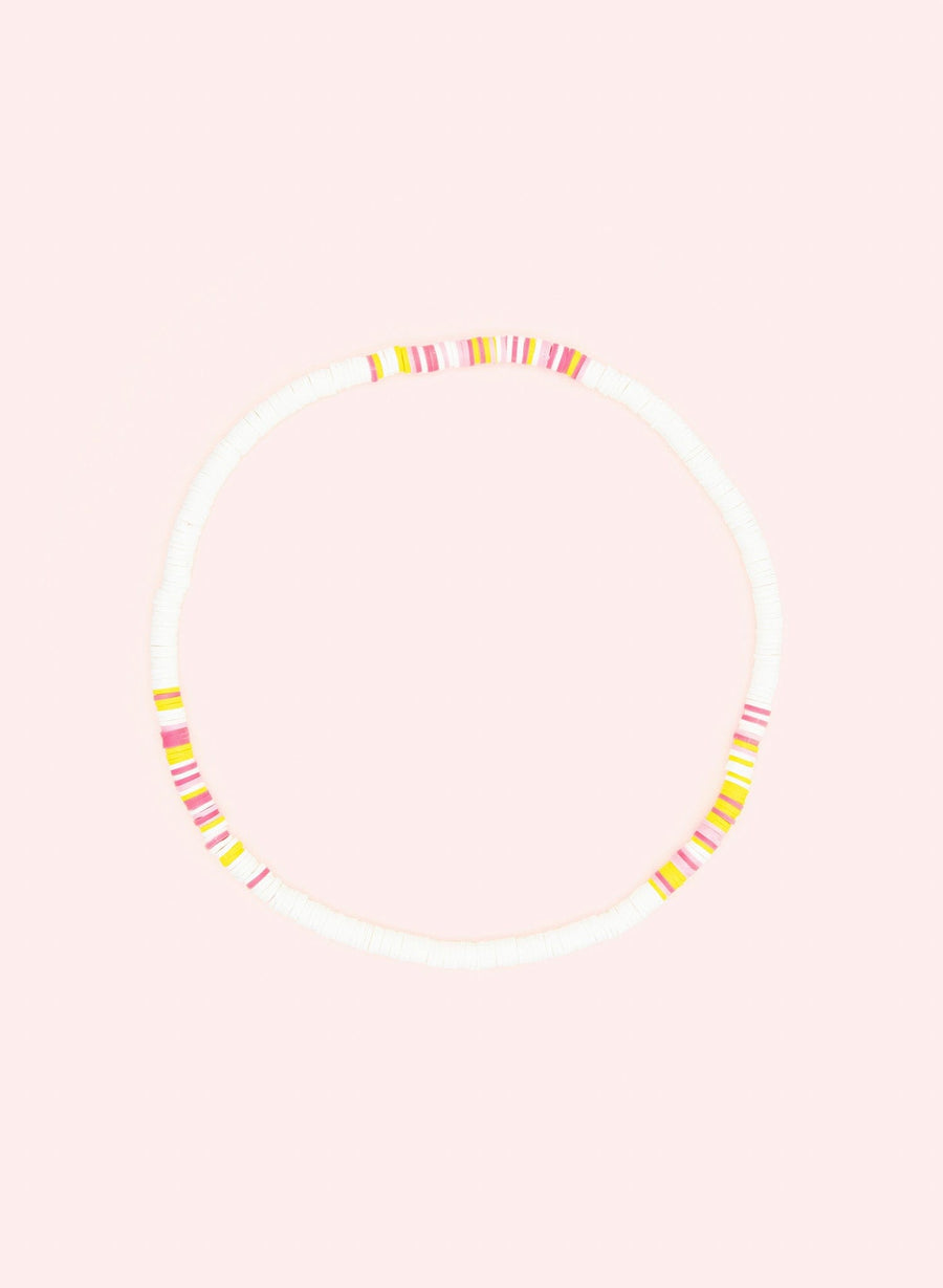 Pearl Necklace • Pink, White & Yellow