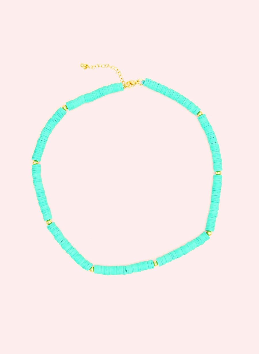 Collier de perles - Turquoise et or