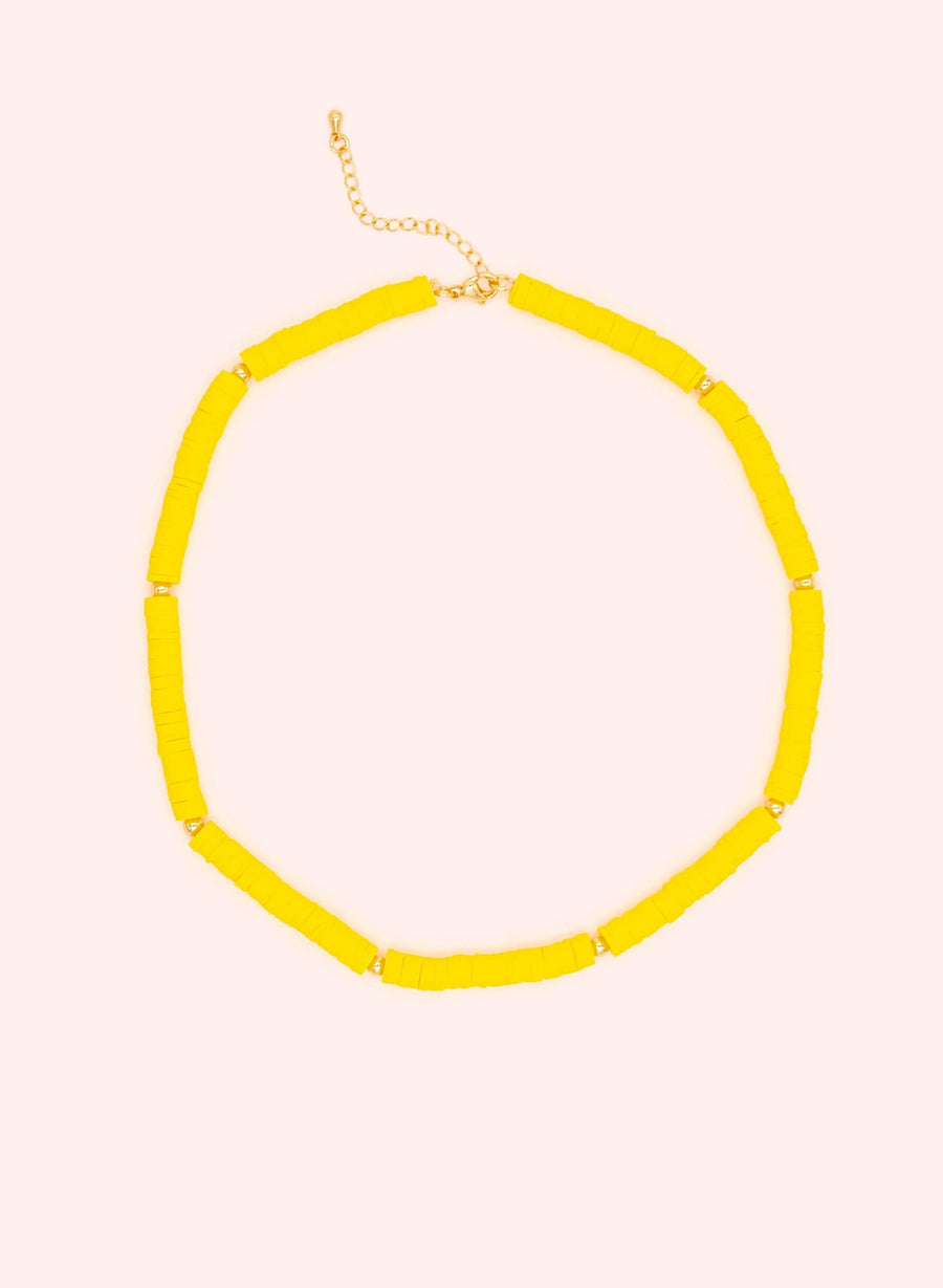 Collier de perles • Jaune & doré