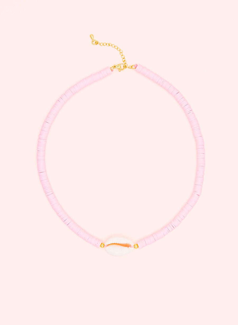 Collier en perles de coquillage • Rose clair