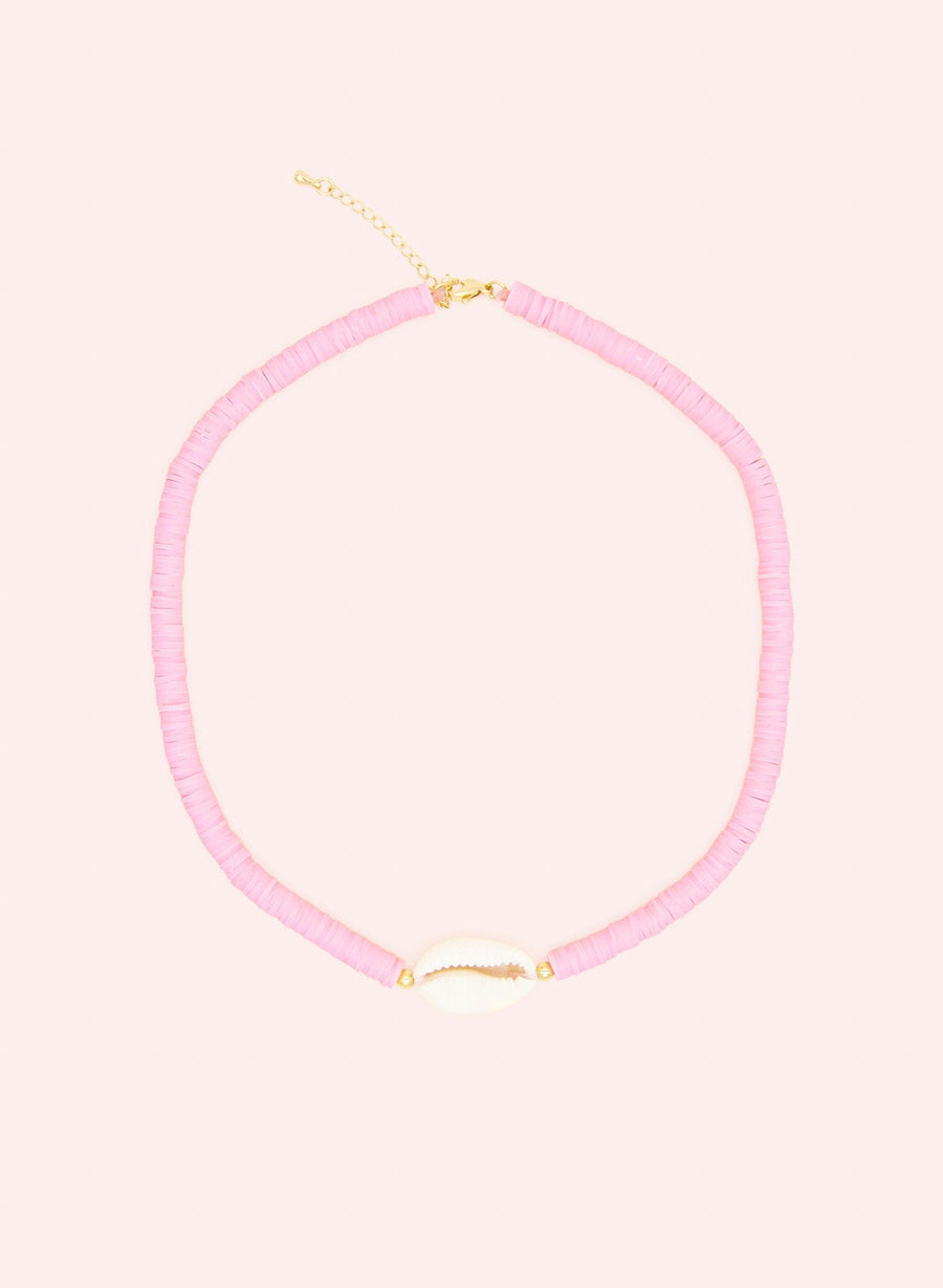 Shell Pearl Necklace • Pink