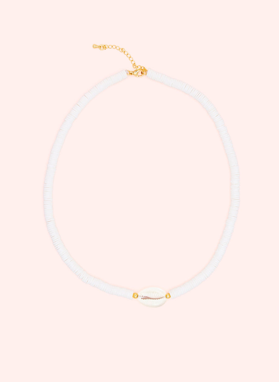 Shell Pearl Necklace • White